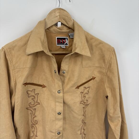 Vintage Panhandle Slim Pearl Snap Shirt Women Medium Western Embroidered Gaucho - Picture 4 of 10